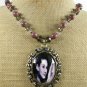 COPPER AUDREY HEPBURN PORTRAIT & JASPER CRYSTALNECKLACE