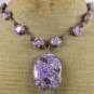 PURPLE AFRICAN TURQUOISE CHOCOLATE AVENTURINE NECKLACE