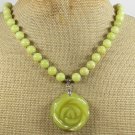 OLIVE JADE ROSE NECKLACE