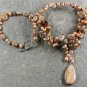 PICTURE JASPER YELLOW SMOKY CRYSTAL PEARLS NECKLACE