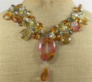 TIGER QUARTZ & MULTI CRYSTAL NECKLACE