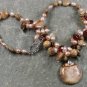 PICTURE JASPER YELLOW CRYSTAL FW PEARLS NECKLACE