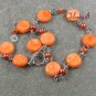 ORANGE CORAL & FRESH WATER PEARLS NECKLACE