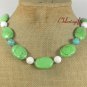 BLUE GREEN TURQUOISE & WHITE CORAL NECKLACE
