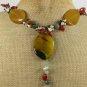 20 YELLOW AGATE RED CARNELIAN TIGER EYE NECKLACE