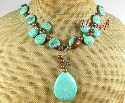 TURQUOISE & FRESH WATER PEARLS NECKLACE