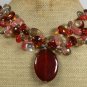 RED CARNELIAN CRYSTAL QUARTZ NECKLACE