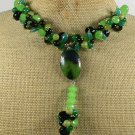 AFRICAN TURQUOISE GREEN JADE AGATE QUARTZ NECKLACE