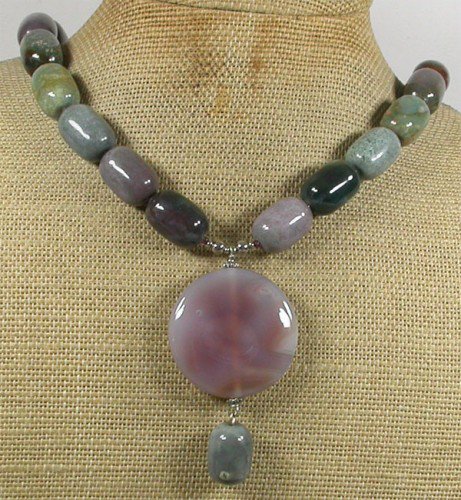 CHUNKY LACE AGATE & FANCY JASPER NECKLACE