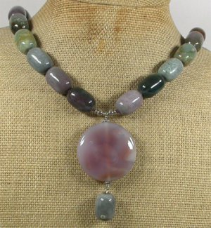 CHUNKY LACE AGATE & FANCY JASPER NECKLACE