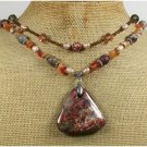 BACCIATED JASPER ARTISTIC JASPER AGATE 2ROW NECKLACE