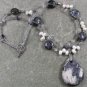 PICASSO JASPER BLACK LABORADITE QUARTZ 2ROW NECKLACE