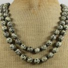 NATURAL DALMATIAN JASPER 2ROW NECKLACE