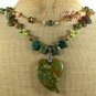 RHYOLITE UNAKITE FANCY JASPER PEARLS 2ROW NECKLACE