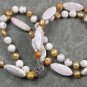 WHITE TURQUOISE & FRESH WATER PEARLS 2ROW NECKLACE