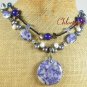 SODALITE & BLUE JADE & FW PEARLS 2ROW NECKLACE
