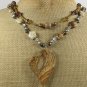 PICTURE JASPER RED TIGER EYE CRYSTAL 2ROW NECKLACE