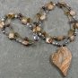 PICTURE JASPER RED TIGER EYE CRYSTAL 2ROW NECKLACE