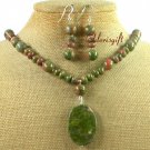 NATURAL UNAKITE NECKLACE/EARRINGS SET