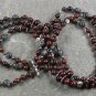 MAHOGANY OBSIDIAN & BLACK LABORADITE 3ROW NECKLACE