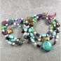 TURQUOISE JASPER JADE SODALITE PEARLS 3ROW NECKLACE