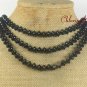 NATURAL BLACK AGATE 3ROW NECKLACE