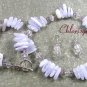 LACE AGATE & CRYSTAL NECKLACE/EARRINGS SET
