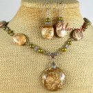 PICTURE JASPER & FW PEARLS NECKLACE/EARRINGS SET