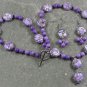 PURPLE AFRICAN TURQUOISE JASPER NECKLACE/EARRINGS SET
