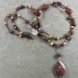 IMPERIAL JASPER RED TIGER EYE PEARLS 2ROW NECKLACE