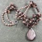 BROWN ARTISTIC JASPER COFFEE FLOWER JASPER NECKLACE