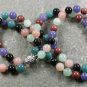 JADE AGATE GOLDSTONE PINK AVENTURINE 2ROW NECKLACE