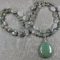 NATURAL GREEN JADE & RUTILATED JASPER 2ROW NECKLACE