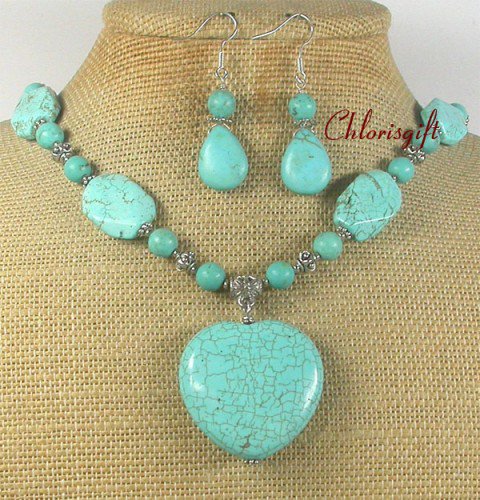 TURQUOISE NECKLACE/EARRINGS SET