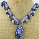 POTTERY SHARD QUARTZ JADE 2ROW NECKLACE