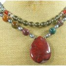 PICTURE JASPER FANCY JASPER CRYSTAL PEARL 2ROW NECKLACE