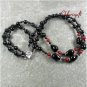 NATURAL RED BLACK AGATE 2ROW NECKLACE