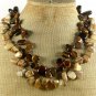 NATURAL PICTURE JASPER TIGER EYE 2ROW NECKLACE