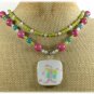 POTTERY SHARD JADE AGATE 2ROW NECKLACE