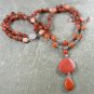 GOLDSTONE HONEY JADE CAT EYE 2ROW NECKLACE
