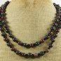 NATURAL CHERRY JASPER PICTURE JASPER 2ROW NECKLACE