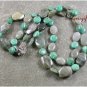 TURQUOISE & GREEN RUTILATED JASPER 2ROW NECKLACE