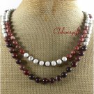 NATURAL WHITE TURQUOISE PICTURE JASPER 2ROW NECKLACE