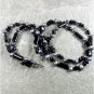 BLACK AGATE FRESH WATER PEARLS 2ROW NECKLACE