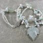 GREEN AVENTURINE LEAF &JADE & TREE JASPER 2ROW NECKLACE