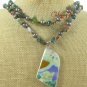 MING DYNASTY POTTERY SHARD FANCY JASPER 2ROW NECKLACE