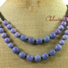 PURPLE CORAL & BLACK AGATE 2ROW NECKLACE
