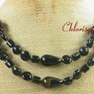 NATURAL BLACK AGATE 2ROW NECKLACE