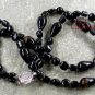 NATURAL BLACK AGATE 2ROW NECKLACE