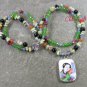 MING DYNASTY POTTERY SHARD TURQUOISE AGATE 2ROW NECKLACE